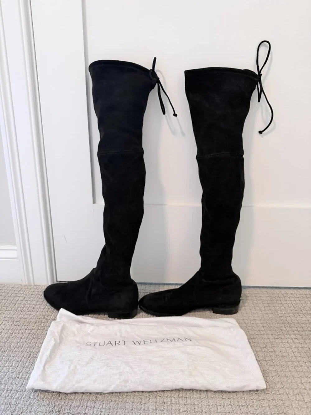 Stuart Weitzman Lowland Black Suede Over-The-Knee Boot Size 6.5
